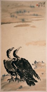 Two Cormorants by Beihong Xu