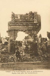 Neptune Gate after the bombardment, Ypres
