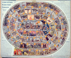 Board game of events and the development of the 1st World War in Belgium, c.1918-19 by Belgian School