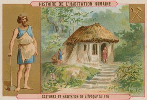 Iron Age costume and dwelling by Belgian School