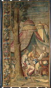 Moses with Jethro and Sephora. Tapestry by Dionys Martensz after the cartoons of Luca Cambiaso (1527-1584) made in the manufactures of Brussels 1561-1564