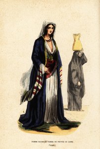 Rich woman and woman of the people, Cairo, Egypt
