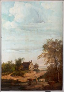 Second Back Room at the Back, Meeting Room, Murals with Rural Scenes in Classical Style, Probably from Around 1810, Scene 7 by Belgian School