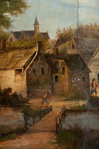 Second Back Room at the Back, Meeting Room, Murals with Rural Scenes in Classical Style, Probably from Around 1810, Scene 3