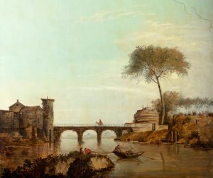 Second Back Room at the Back, Meeting Room, Murals with Rural Scenes in Classical Style, Probably from Around 1810, Scene 2 by Belgian School