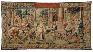 Tapestry, Story of Laban, Jacob and Rachel, Genesis XXIX, Made in Brussels, Belgium, c.1530 by Belgian School