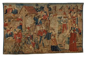 Tapestry Depicting Vintagers, from Tournai, c.1460-70