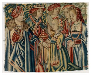 Tapestry Fragment Depicting Marriage of Louis XII with Jeanne, Daughter of Louis XI, from Brussels