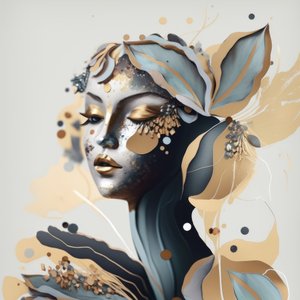 Blue Gold Goddess by Bella Eve