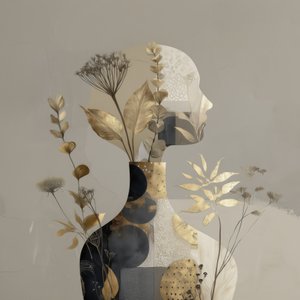 Golden Botanical Silhouette by Bella Eve