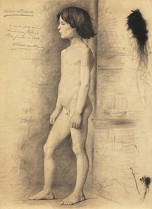 Nude Study of a Boy in Profile by Belmiro de Almeida