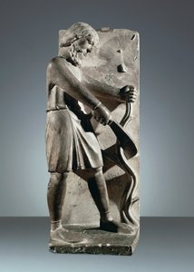 December, statue from Cycle of Months, Baptistery of Parma by Benedetto Antelami