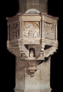 Marble Pulpit with Story of St Francis