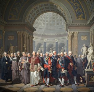 Gustave III of Sweden with Pope Pius VI by Benigne Gagneraux