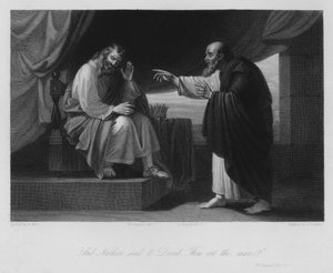 Nathan and David, II Samuel XII, 7 (engraving) by Benjamin (after) West