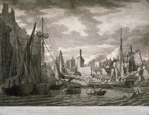 View of the Ratcliffe Area, London, Showing the Ruins After the Fire of 23 July, 1794 by Benjamin Burnell