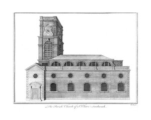 The Parish Church of St. Olave, Southwark, c1756