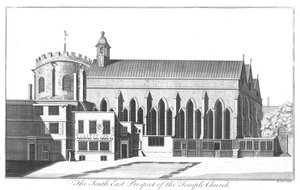 The South East Prospect of Temple Church