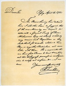 Letter from Benjamin Franklin to David Hartley MP, 14th April 1782 by Benjamin Franklin