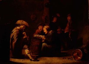 Tavern interior with two singers and a bagpiper by Benjamin Gerritsz. Cuyp