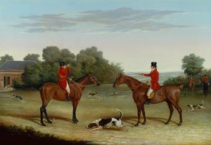 The Master with Hounds Outside Kennels by Benjamin Herring