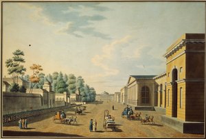 The barracks of the Chevalier Guards as seen from the Tauride Garden