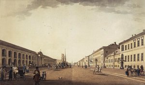 View of Nevsky Prospekt near the Gostiny Dvor in Saint Petersburg, 1799