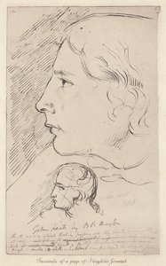Sketch of English poet John Keats from the journal of English artist Benjamin Haydon by Benjamin Robert (after) Haydon