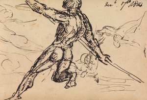 Figure Studies of a Nude Male with Spear by Benjamin Robert Haydon