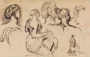 Figure Study of Women and Their Hairstyles by Benjamin Robert Haydon
