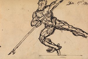 Figure Study of a Nude Male with a Spear by Benjamin Robert Haydon