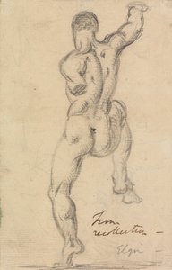 Rear View Figure Study of a Male Nude by Benjamin Robert Haydon