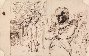 Studies of Napoleon, arms folded, with other figures by Benjamin Robert Haydon