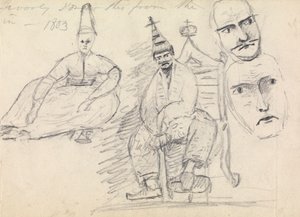 Study of Two Seated Men in Their Traditional Costume by Benjamin Robert Haydon