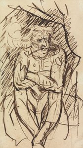 Study of a Seated Man, Smoking a Pipe by Benjamin Robert Haydon