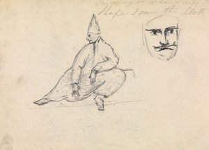 Study of a Seated Man, Wearing a Pointed Hat by Benjamin Robert Haydon