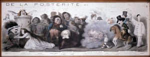 The great road to posterity: representation of tragedy and comedy (Dorval, etc...) - Lithography by Benjamin Roubaud, Maison de Balzac, Paris by Benjamin Roubaud