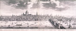 Panoramic View of London, 1710 by Benjamin Smith
