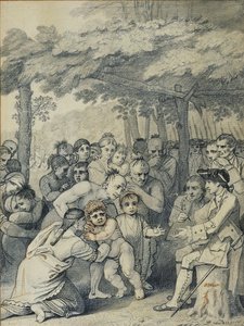 The Indians Delivering up the English Captives to Colonel Bouquet near his camp at the forks of Muskingum, North America in November 1764 by Benjamin West