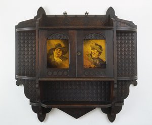 Hanging Wall Cabinet with Ceramic Plaques by Benn Pitman