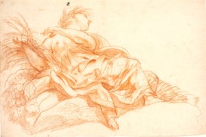 Reclining Female Figure (Ceres?). Study for Ceiling Painting or Door Piece