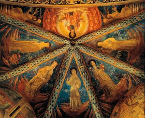 Vault of Apse of Church of Saint Francis Painted with Saints by Benozzo di Lese di Sandro Gozzoli