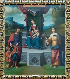 Madonna and Child Enthroned with St Martin and St Rosalia