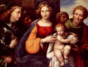 Virgin with Child and Saints Michael and Joseph by Benvenuto Tisi da Garofalo