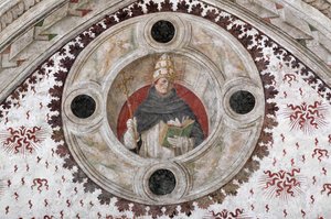 Representation of a Dominican Pope (Innocent V or Benoit XI) Fresco by Bernardino Zenale and Bernardino Butinone by Bernadino and Zenale B.  Butinone