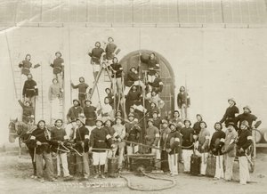 A Group Shot of Firemen at Zichron Yaacov, c.1898-1900 by Bernard Edelstein