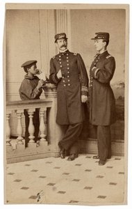 Portrait of Naval Officers and a Messenger, c. 1863 by Bernard Moses
