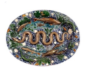 Pond Decorated with Rustic Figurines Called the Snake Dish