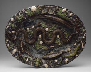 Rustic Ware: Dish with Animal and Plant Ornaments, Second half of the 16th century
