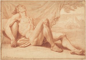 A Reclining Male Nude by Bernard Picart